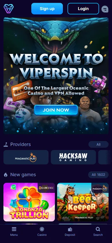 Viperspin Casino promotion on mobile